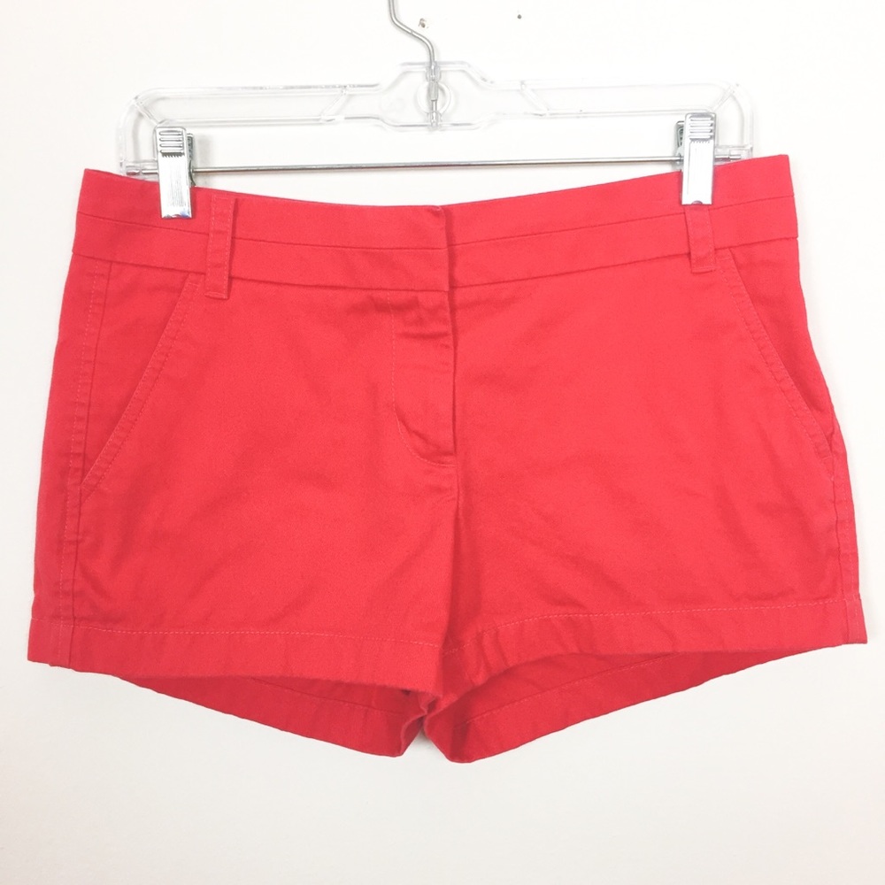 J. CREW Red Chino Shorts Size 4